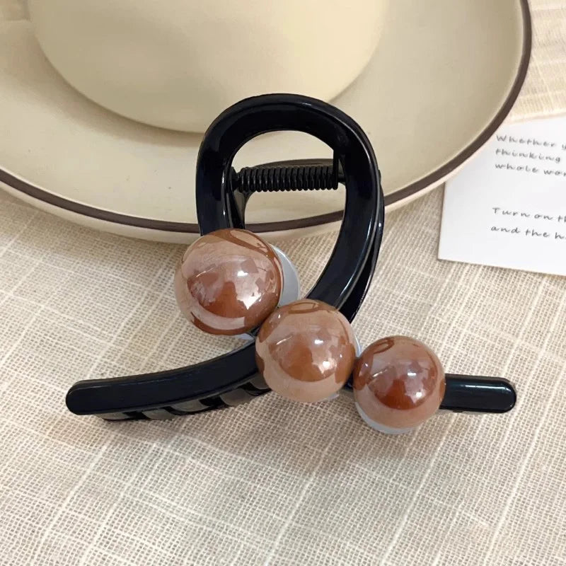 Elegant Pearls 3.15in Cross Hair Claw For Women Girls Sweet Hair Ornament Claw Clip Hair Clip Hairpin Fashion Hair Accessories - Kellylooks Shop