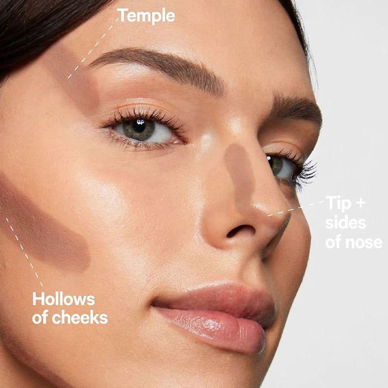 Cream Contour Stick With Brush Head Nose Shadow Cheek Silhouette Highlight Face Shaping Matte Waterproof Concealer Korean Makeup - kellylooksshop