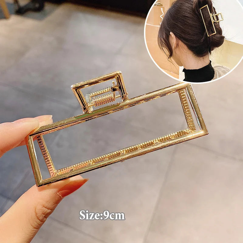 Fashion Elegant Gold Color S-shaped Metal Hairpins Hair Claw For Women Girls Korean Hair Clips Ponytail Clip Hair Accessories - Kellylooks Shop
