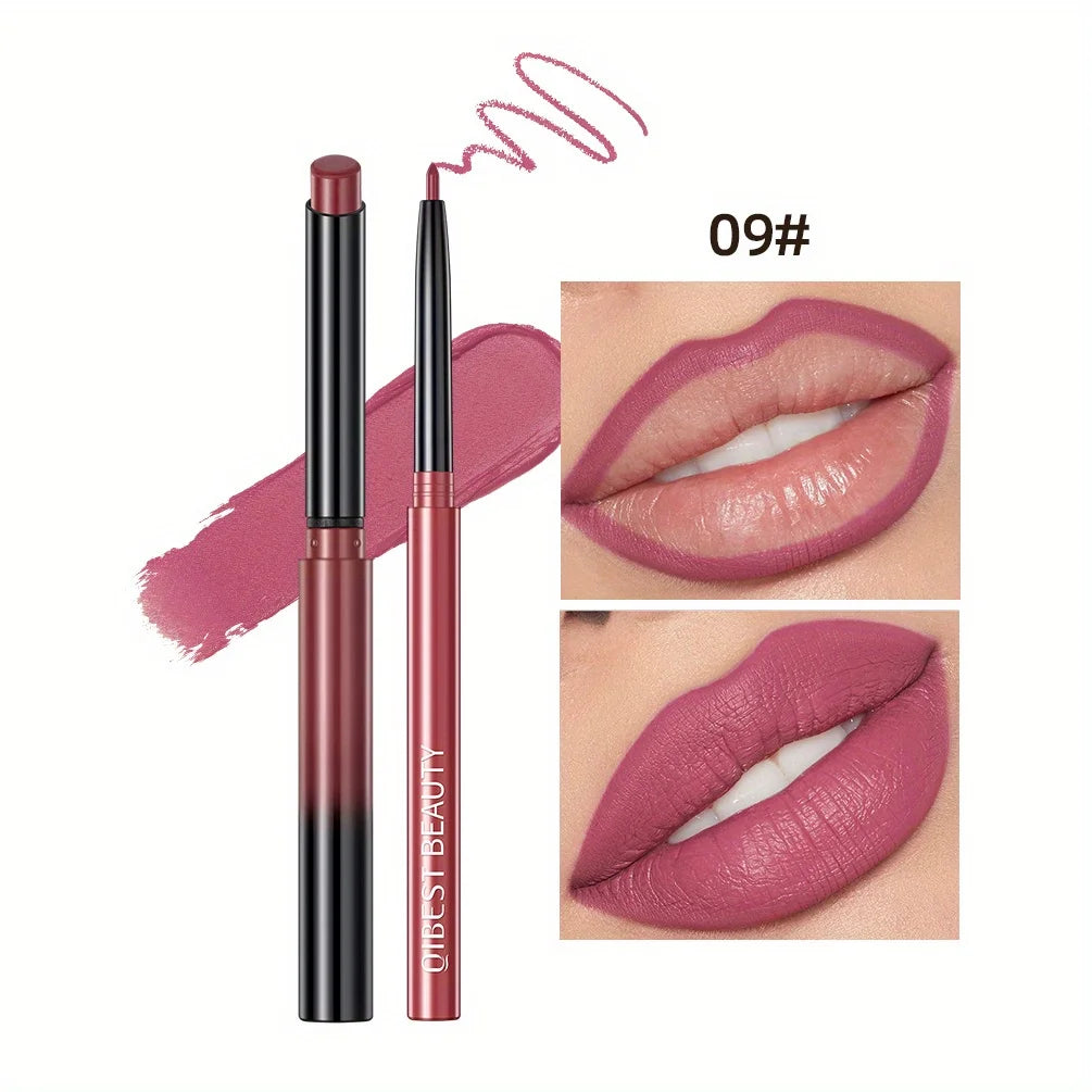 1+1 Matte Lip Set Matte Lipstick&Lip Liner Color Rendering Long Lasting Waterproof Valentine's Day Gifts Contain Plant Squalene - kellylooksshop