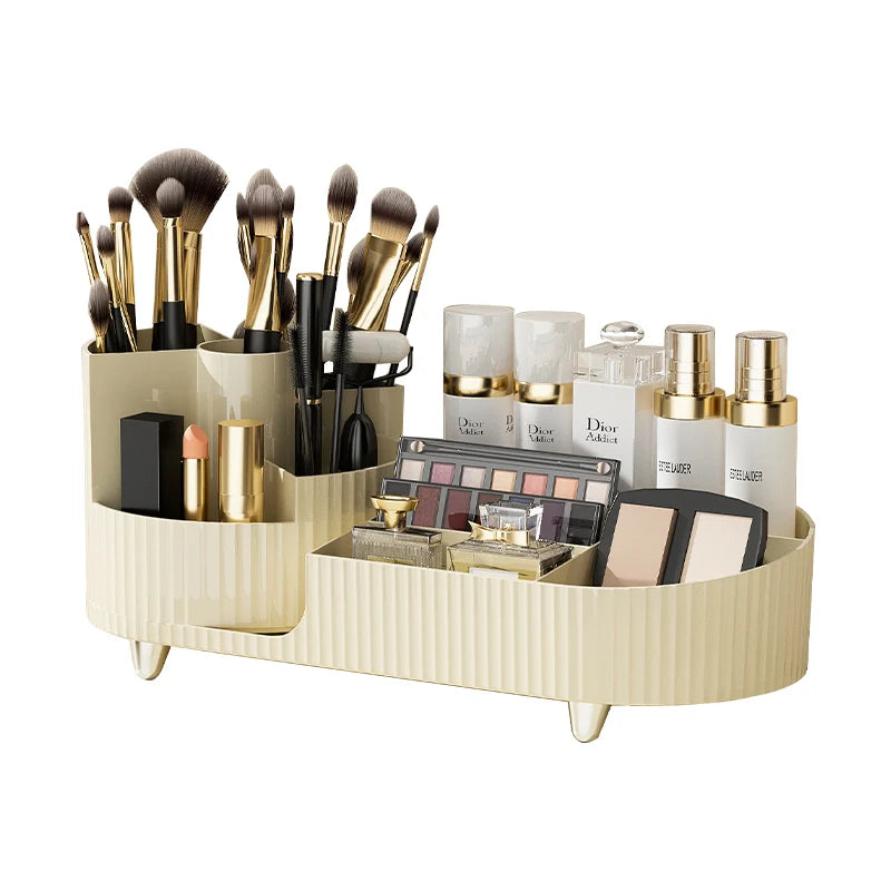 XIAOGUI Makeup Organizer Cosmetic Box Rotating Pen Holder Bathroom Organizer Plastic Organizing Boxes Acrylic Organizer Storage - Kellylooks Shop