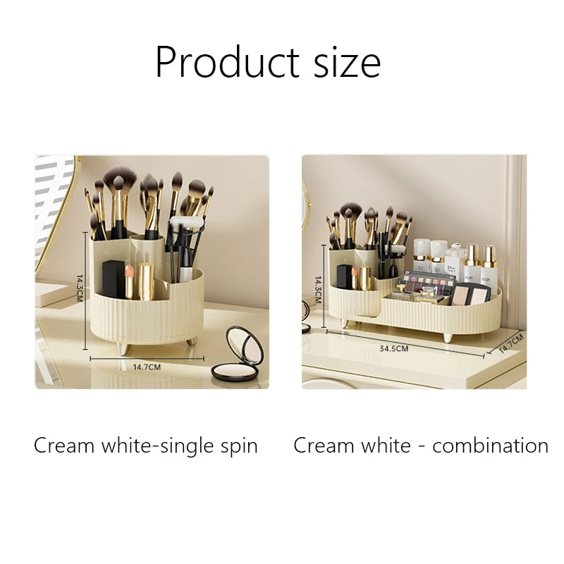 XIAOGUI Makeup Organizer Cosmetic Box Rotating Pen Holder Bathroom Organizer Plastic Organizing Boxes Acrylic Organizer Storage - Kellylooks Shop