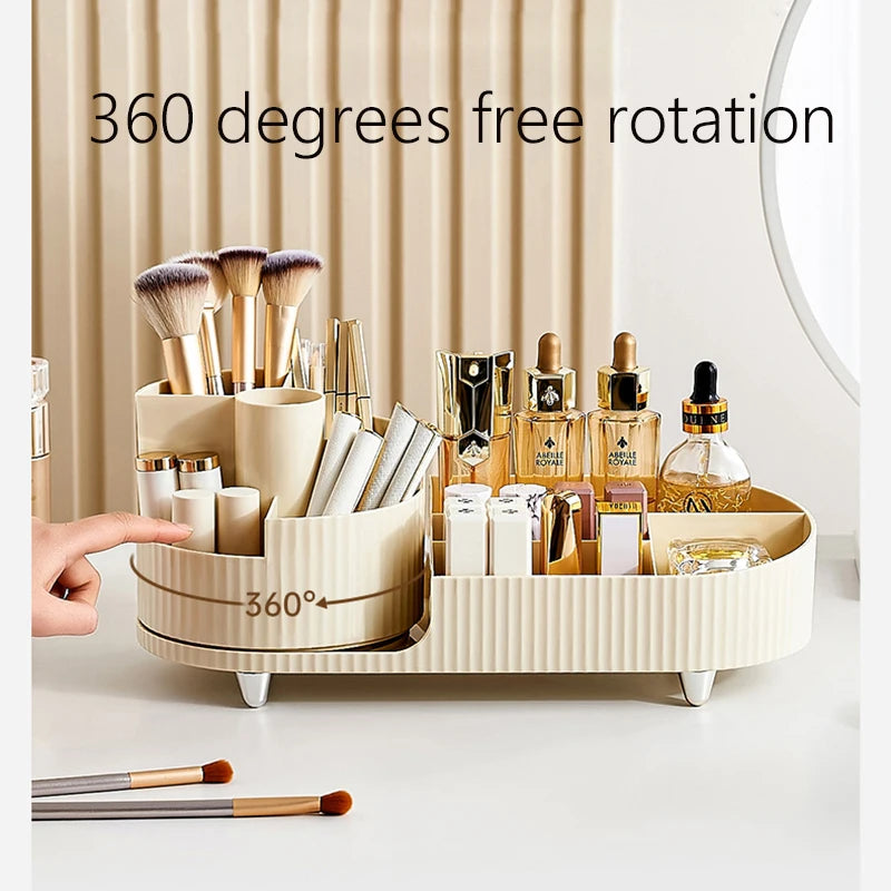 XIAOGUI Makeup Organizer Cosmetic Box Rotating Pen Holder Bathroom Organizer Plastic Organizing Boxes Acrylic Organizer Storage - Kellylooks Shop