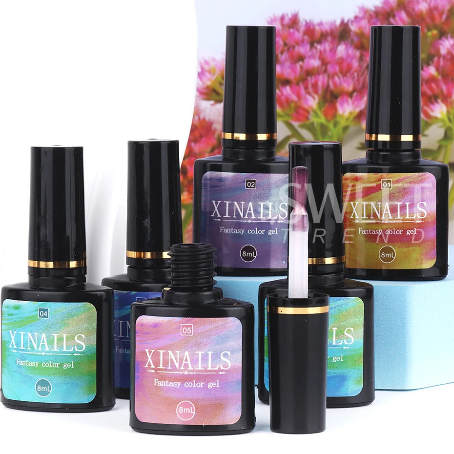 8ml Aurora Top Coat Gel Nail Polish Iridescent Pearl Soak Off Lacquer Sealing Shimmer Mermaid Effect UV LED Manicure Varnishes - kellylooksshop