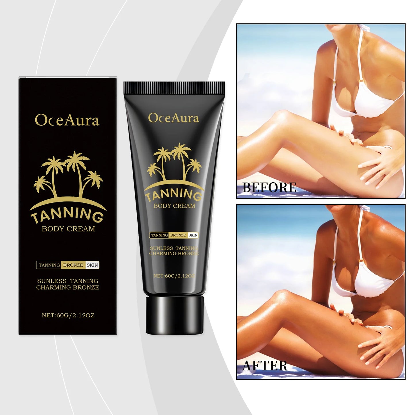 Tanning Lotion Self Tanner Body Cream Skin Care Natural Tanning Oils Lotions Charming Bronze Daily Use Beach Vacations For Body
