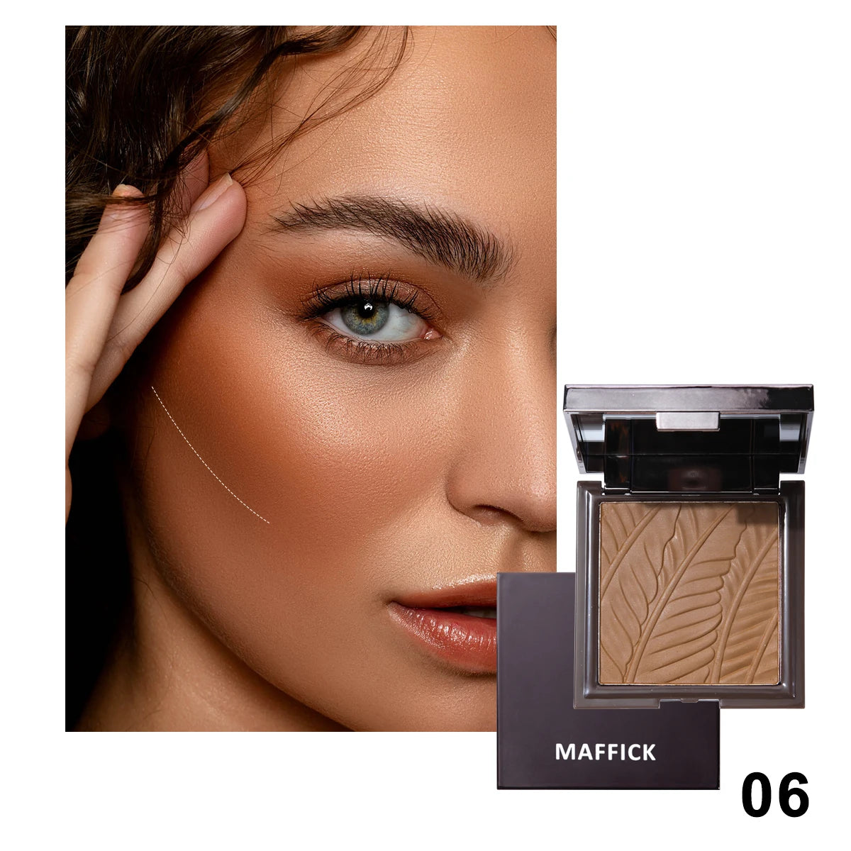 Matte Chocolate Brown Shade Concealer Contouring Powder Press three-dimensional