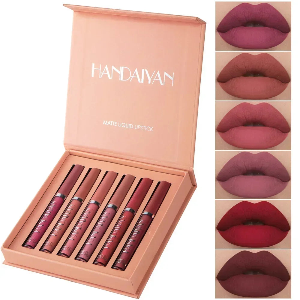 10/6 PCS Lipstick Set Matte Nude Liquid Lip Stain Makeup for women Non stick Cup Lip Gloss Waterproof Long lasting Cosmetics - kellylooksshop