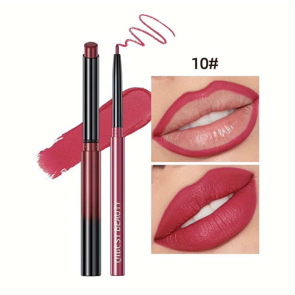 1+1 Matte Lip Set Matte Lipstick&Lip Liner Color Rendering Long Lasting Waterproof Valentine's Day Gifts Contain Plant Squalene - kellylooksshop