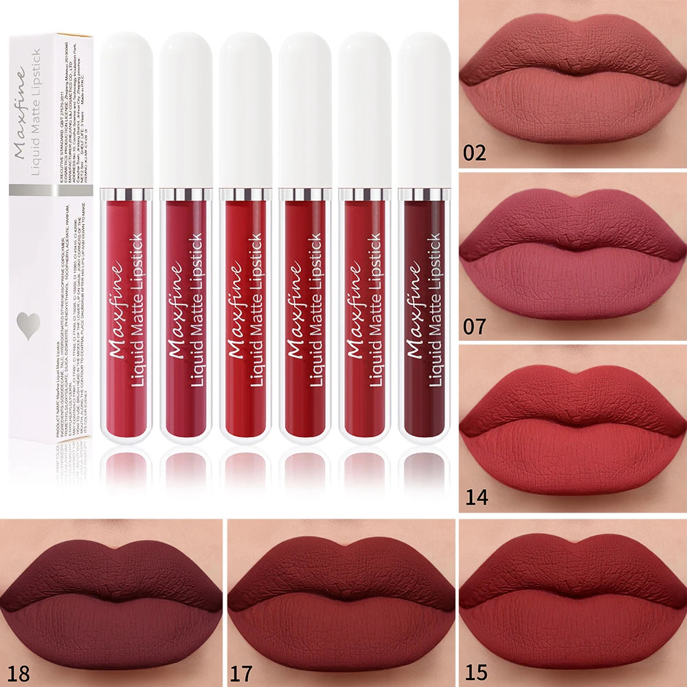 Matte Lipstick Long-Lasting Liquid Lipstick High Pigment Waterproof Velvet Lip Glaze Moisturizing Portable And Non Stick Cup - kellylooksshop