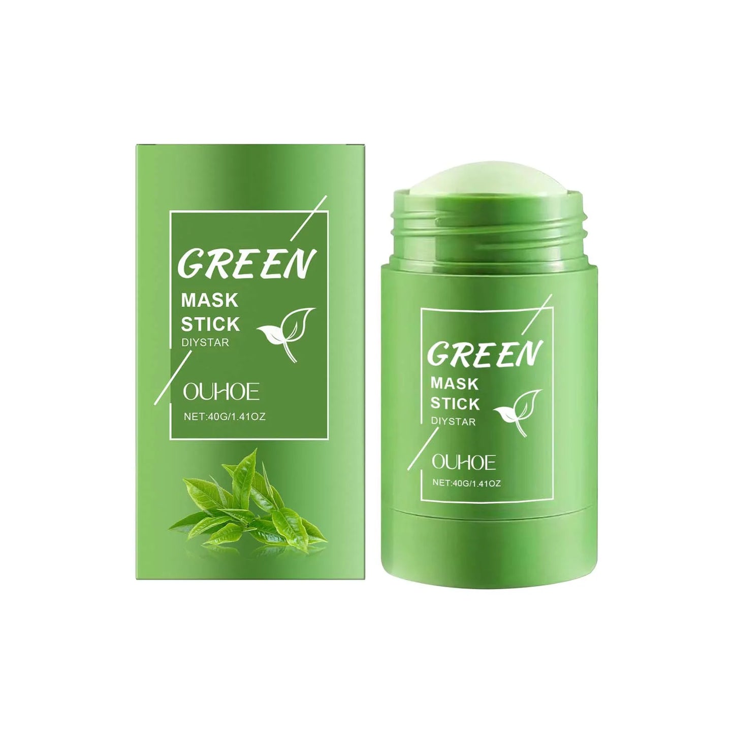 Ouhoe 40g Face Clean Mask Green Tea Cleansing Stick Mask Shrink pores Deep Blackhead Remover facial Cleansing Moisturizing Mask