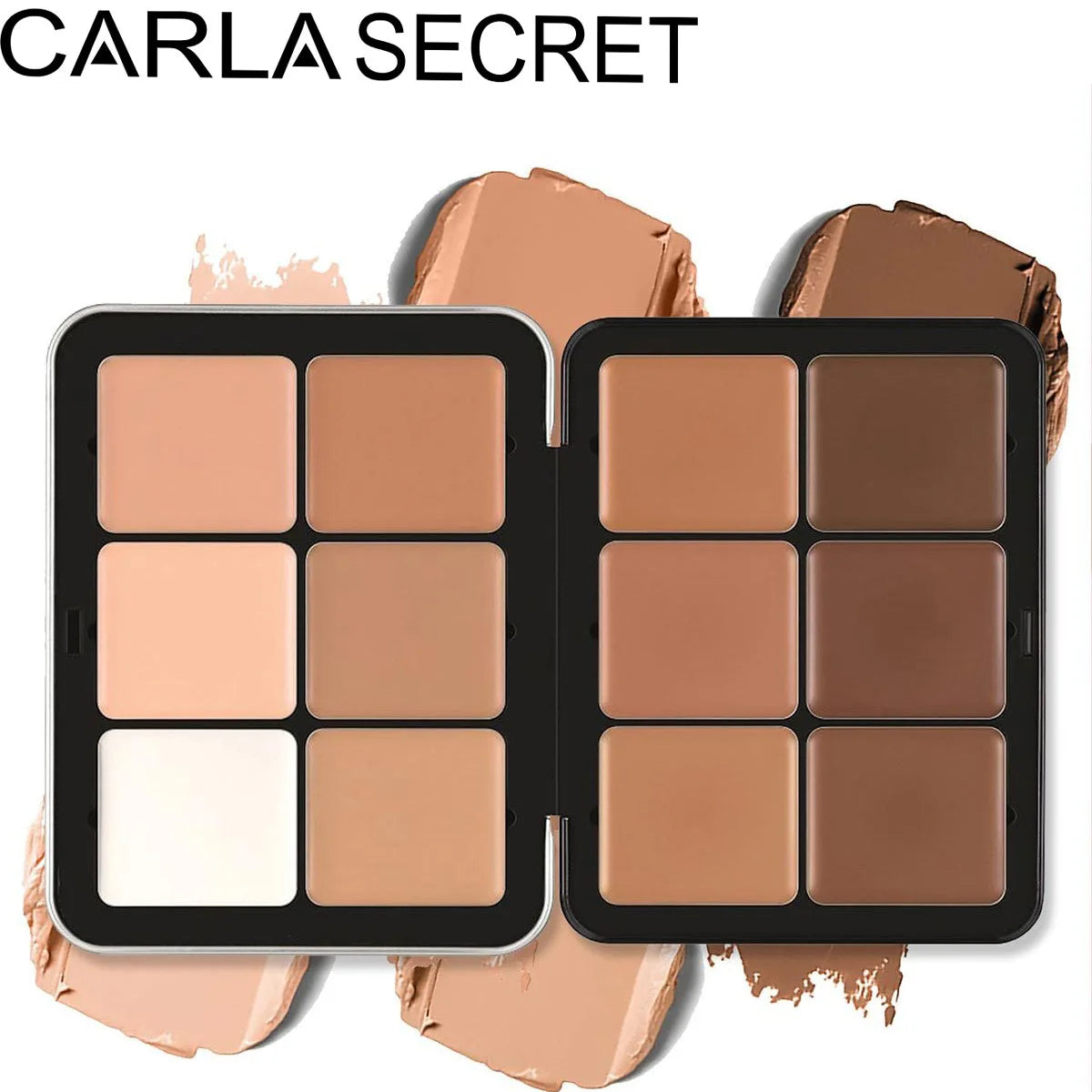 12-Color Iron Box Blusher Plate Multi-Color Cream Blush Plate Concealer Plate Contour and Highlighter Palette Makeup Blush Face - kellylooksshop