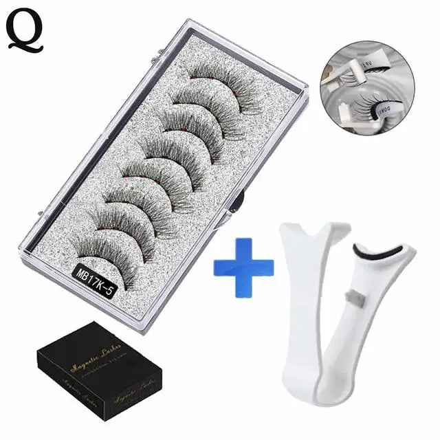 3D Natural Magnetic Eyelashes,With 5 Magnetic Lashes Shipping Box Eyelashes Handmade False Gift Reusable Support Drop Magne T6N2 - Kellylooks Shop