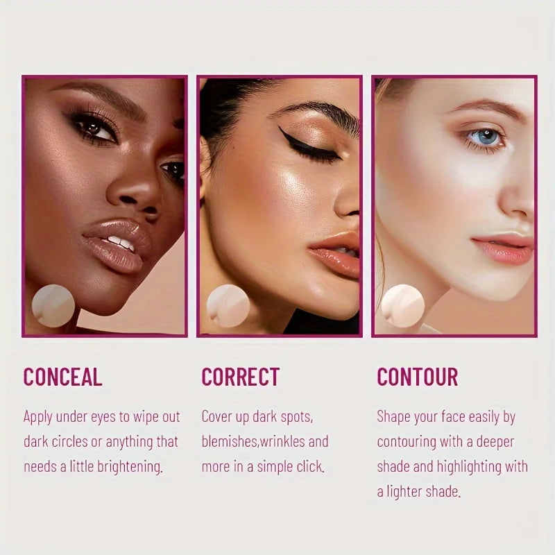 New Sponge Head Concealer for Dark Circles Freckles Acne Pigmentation and Blemishes Long Lasting Moisturizing Liquid Foundation - kellylooksshop