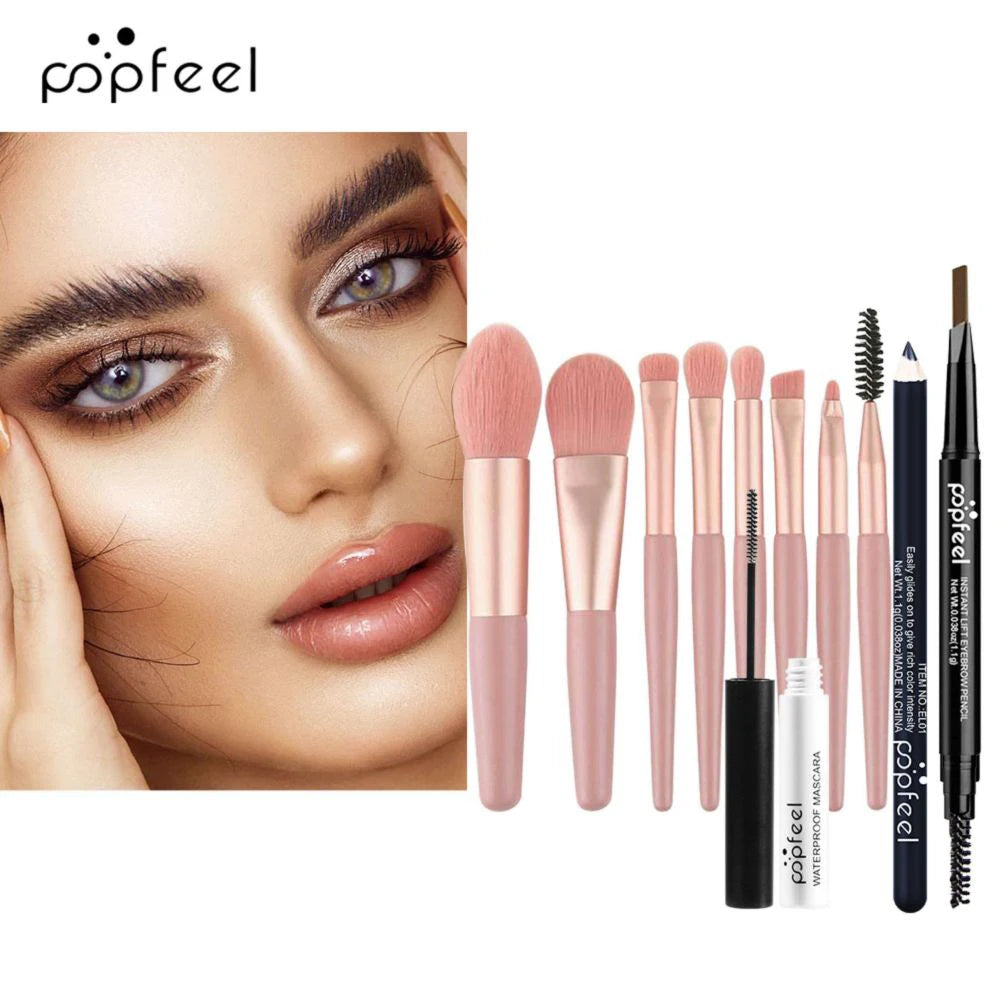 POPFEEL Eye Makeup Set 40 Color Eyeshadow Palette Eyebrow Pencil Eyeliner Pen Mascara With A Set Of Makeup Brushes Eye Cosmetics - kellylooksshop