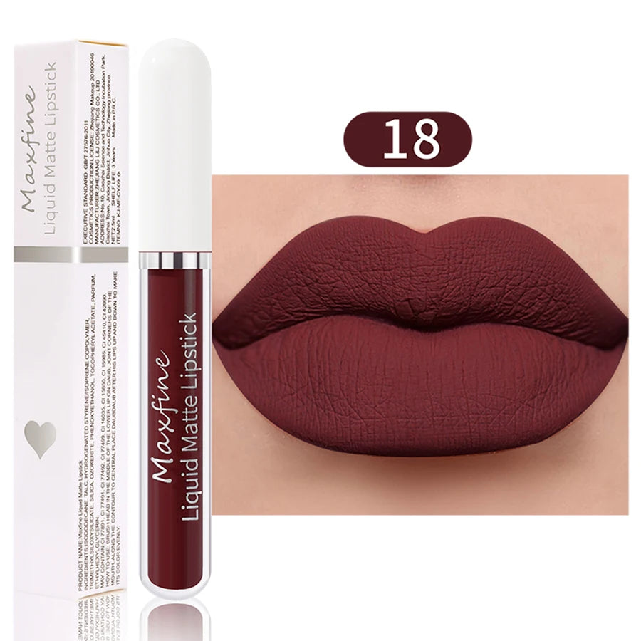 Matte Lipstick Long-Lasting Liquid Lipstick High Pigment Waterproof Velvet Lip Glaze Moisturizing Portable And Non Stick Cup - kellylooksshop