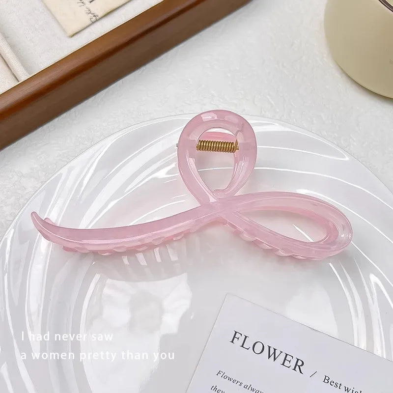 Elegant Jelly Color Bow Hair Claw For Women Girls Sweet Hair Ornament Back Headband Hair Clips Hairpin Fashion Hair Accessories - Kellylooks Shop