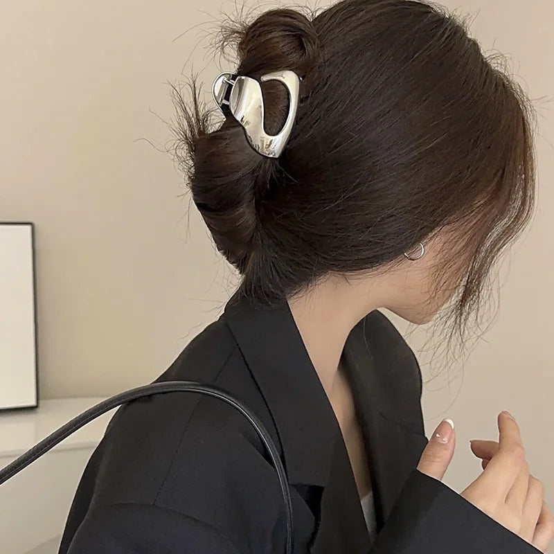 Fashion Elegant Gold Color S-shaped Metal Hairpins Hair Claw For Women Girls Korean Hair Clips Ponytail Clip Hair Accessories - Kellylooks Shop