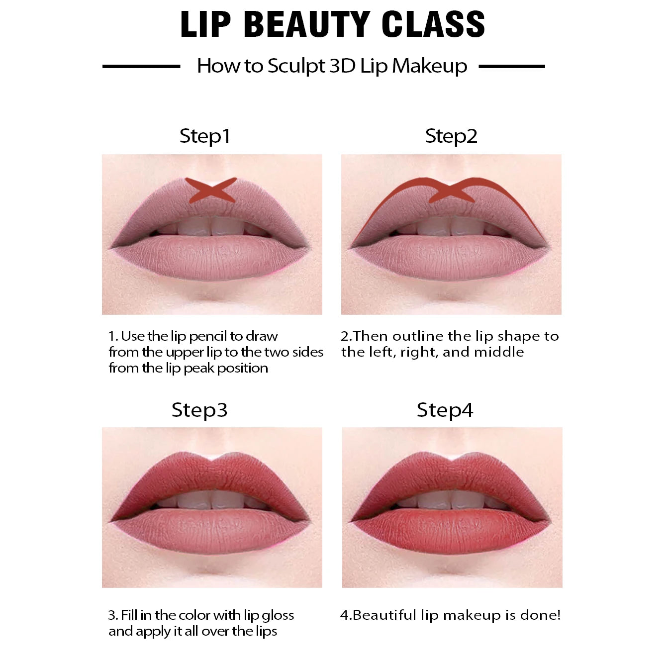14 Color Nude Matte Lipstick Pencil Long-lasting Waterproof Lip Pencil High Pigmented Lip Liner Lip Makeup Tool - Kellylooks Shop
