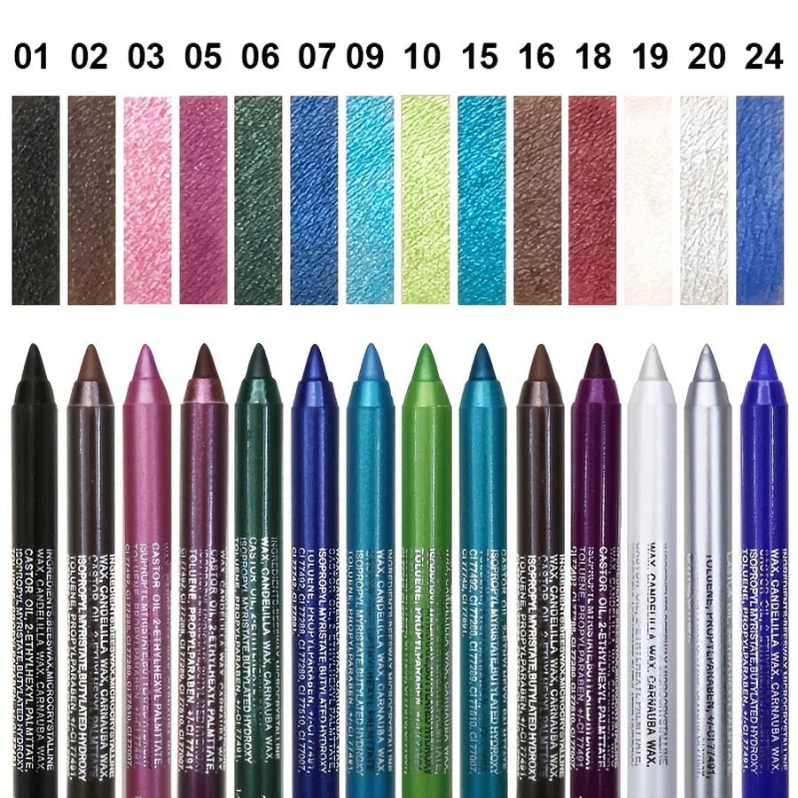 14-Color Colourful Eyeliner Pen, High Pigmented Pearly Shimmer Metallic Smokey Punk Gothic Style Eyeliner, Long Lasting Waterpro - kellylooksshop