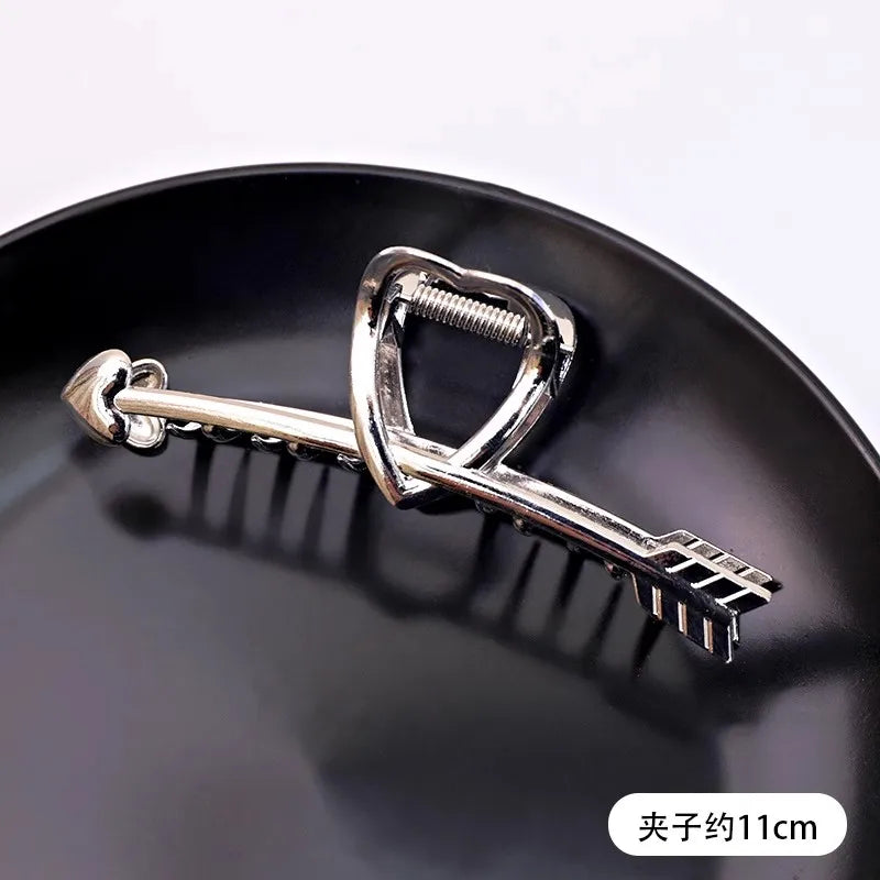 Vintage Silver Geometric Metal Hair Claw For Women Girls Long Hair Holder Headband Hair Claw Clip Fashion Hair Accessories - Kellylooks Shop