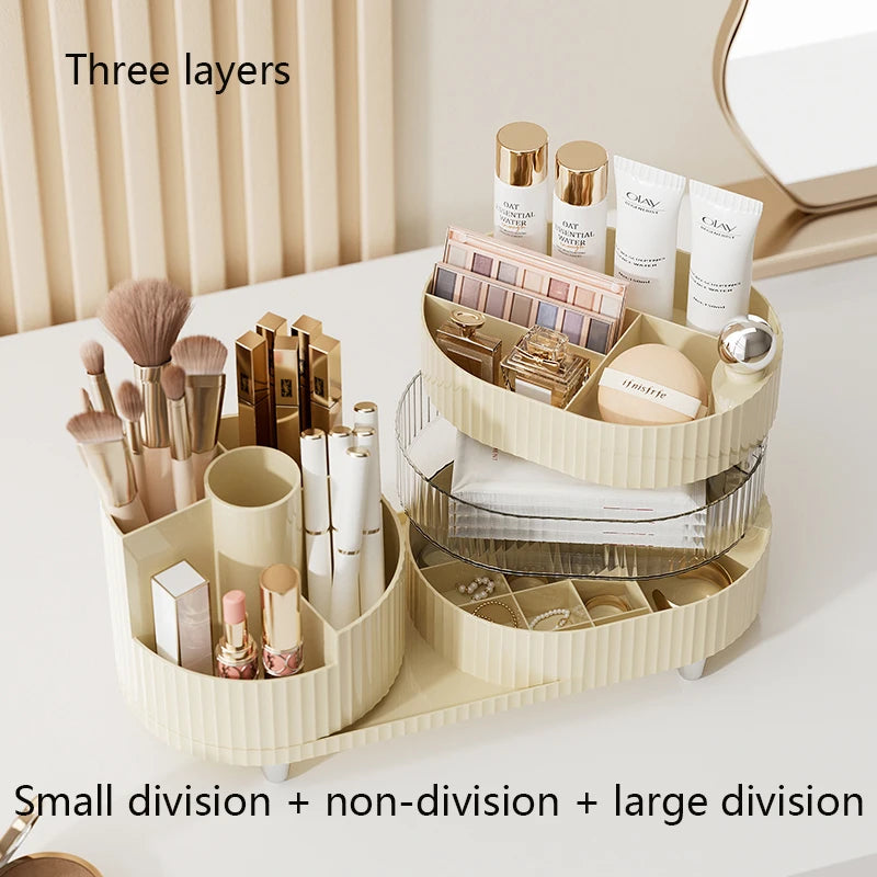 XIAOGUI Makeup Organizer Cosmetic Box Rotating Pen Holder Bathroom Organizer Plastic Organizing Boxes Acrylic Organizer Storage - Kellylooks Shop