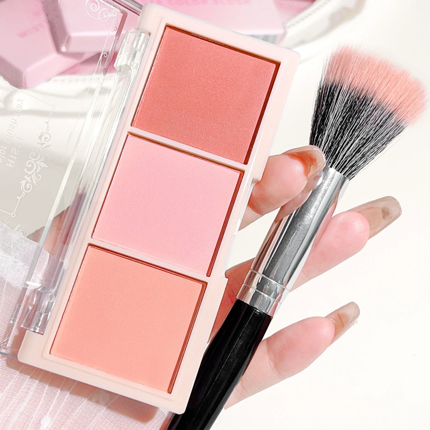 HISYI three-color blush natural color rendering delicate non-flying powder matte rouge holding makeup clear vitality girl blush - kellylooksshop