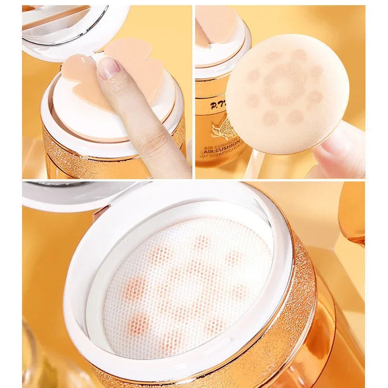 Air Cushion BB Cream Butterfly Powder Puff Moisturizing Foundation Concealer Whitening Oil-control Waterproof Makeup Cosmetics - Kellylooks Shop