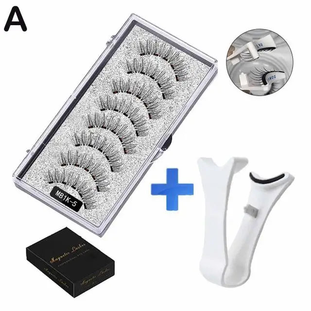 3D Natural Magnetic Eyelashes,With 5 Magnetic Lashes Shipping Box Eyelashes Handmade False Gift Reusable Support Drop Magne T6N2 - Kellylooks Shop