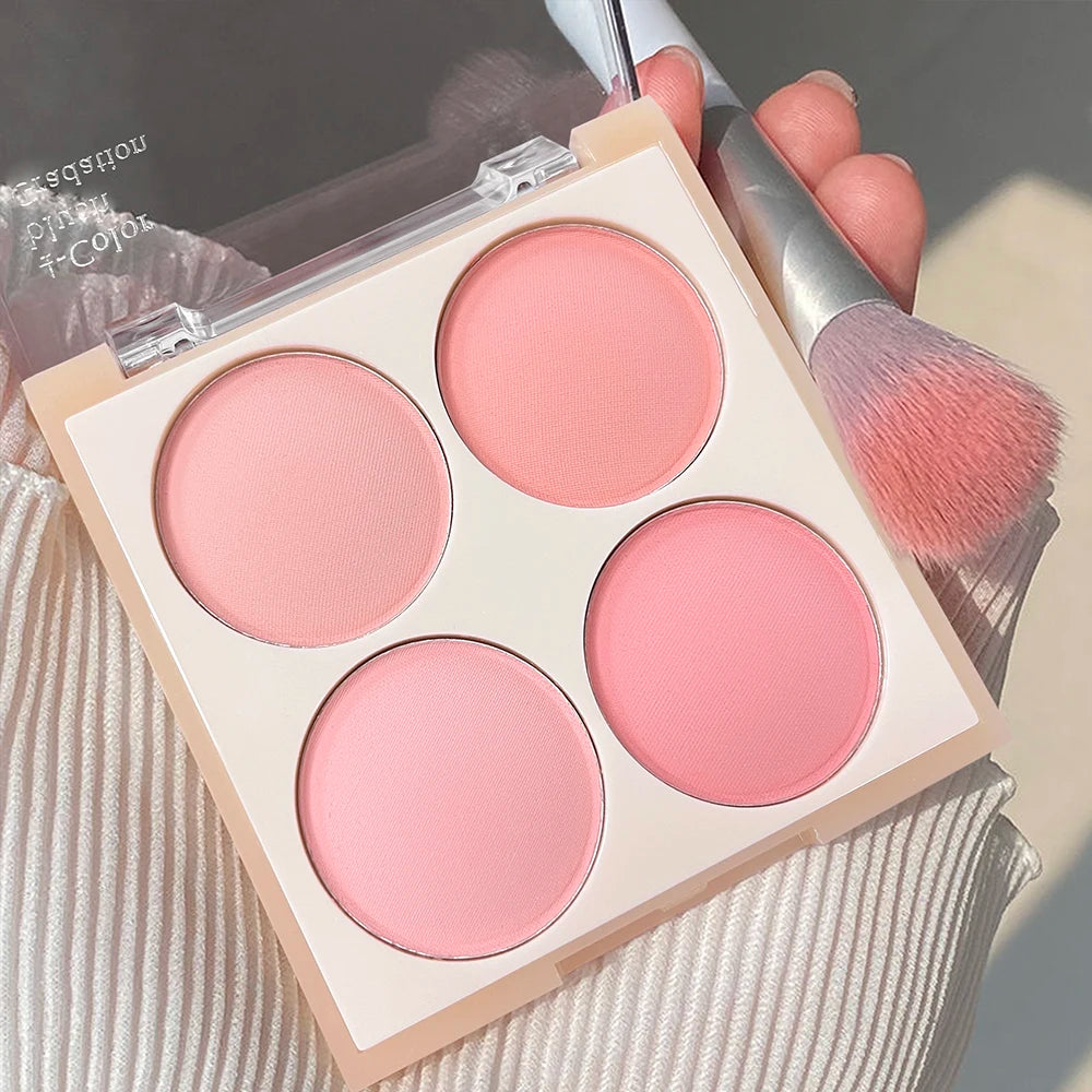Vibrant Girl Ice Cream Four-Color Blush; Brightening, Natural Bare Makeup Effect, Pigmented, Matte, Fine Texture - kellylooksshop