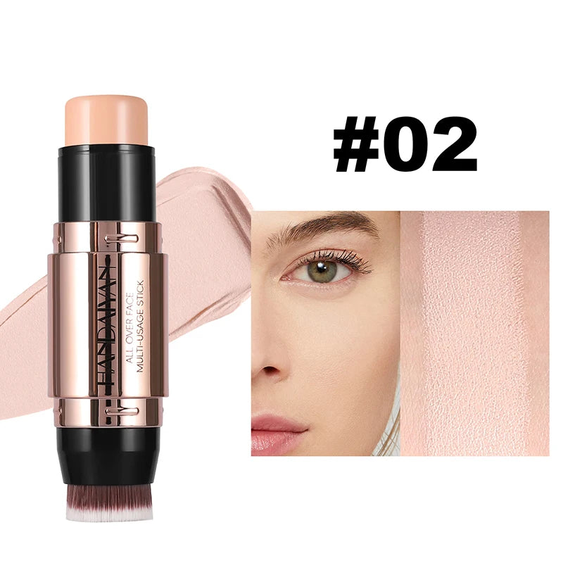 Cream Contour Stick With Brush Head Nose Shadow Cheek Silhouette Highlight Face Shaping Matte Waterproof Concealer Korean Makeup - kellylooksshop