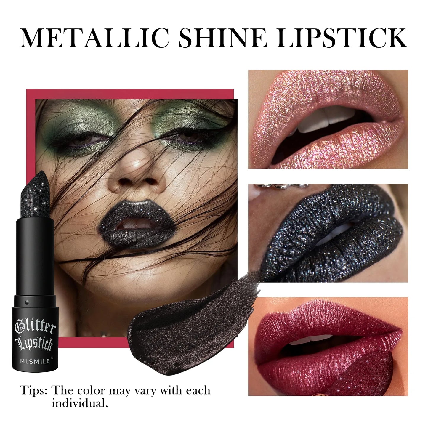 MLSMILE Multi-Color Non-stick Cup Matte Lipstick Flash Lasting Easy Color Diamond Lipstick Dark Halloween Look - kellylooksshop