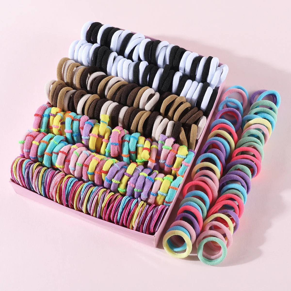 250/300Pcs Girls Colorful Hair Bands Set Nylon Elastic Rubber Band Children Ponytail Holder Scrunchies Kids Hair Accessories - kellylooksshop