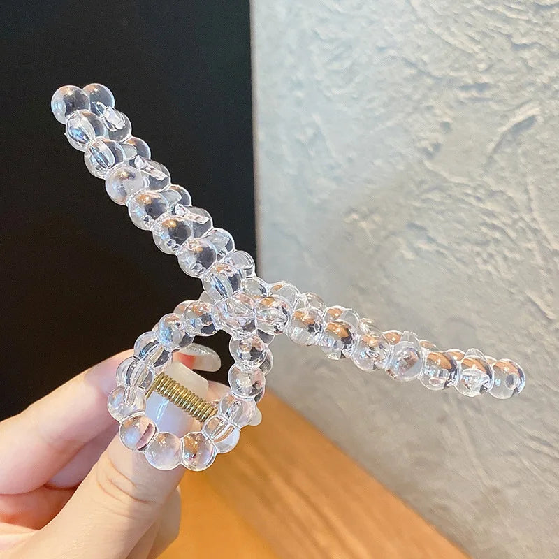 3pcs 4.5-inch large clear claw hairpin, suitable for women and girls, suitable for thick and thin hair, fixed hair, travel and v - Kellylooks Shop