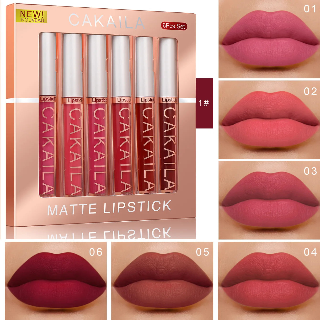 10/6 PCS Lipstick Set Matte Nude Liquid Lip Stain Makeup for women Non stick Cup Lip Gloss Waterproof Long lasting Cosmetics - kellylooksshop
