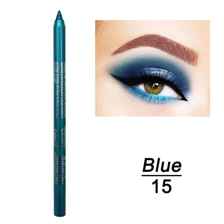 14-Color Colourful Eyeliner Pen, High Pigmented Pearly Shimmer Metallic Smokey Punk Gothic Style Eyeliner, Long Lasting Waterpro - kellylooksshop