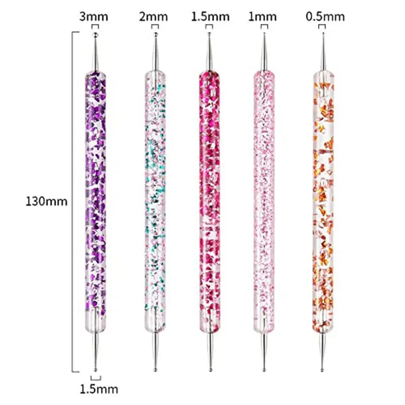 6/31Pcs Nail Art Brush Design Tip Painting Drawing Carving Dotting Pen FlatFan Liner Acrylic Gel UV Polish Manicure Tools - kellylooksshop