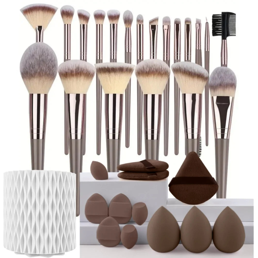3-20PCS Makeup Brushes Set Eyeshadow Fluffy Foundation Concealer Blush Highlighter Storage Box Female Cosmetics Beauty Tools - kellylooksshop