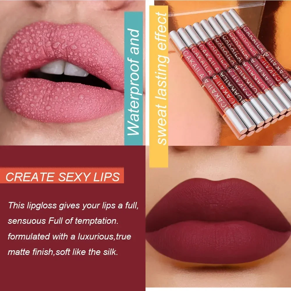 10/6 PCS Lipstick Set Matte Nude Liquid Lip Stain Makeup for women Non stick Cup Lip Gloss Waterproof Long lasting Cosmetics - kellylooksshop