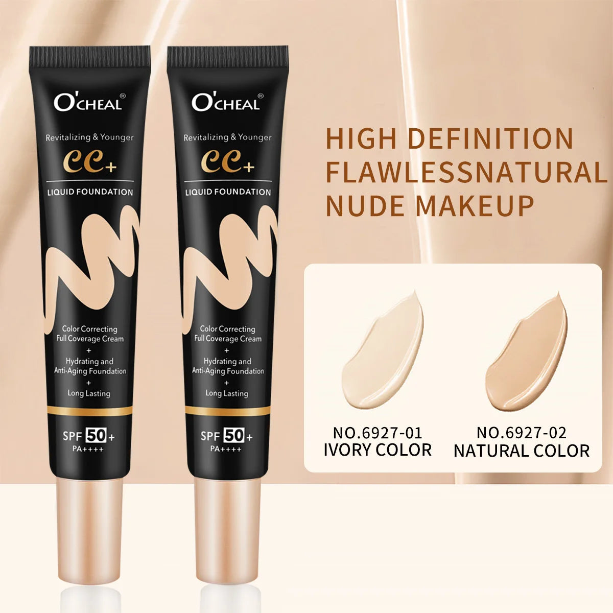 Ocheal 30g BB/CC sunscreen Cream SPF 50/PA+++ Facial Liquid Foundation Cream Anti-Aging Long Lasting Full Coverage Cream Powder - kellylooksshop