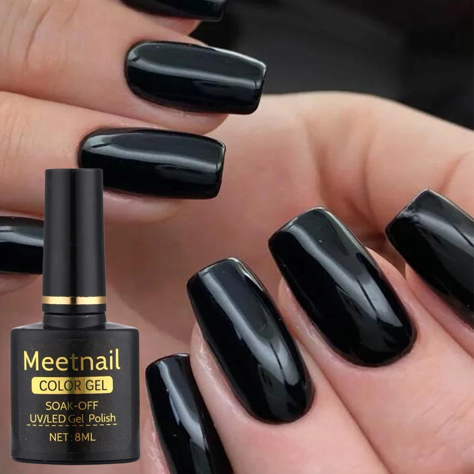 2Pcs Black White Nail Gel Polish Set 8Ml Semi Permanent Soak Off UV LED Varnish Manicure Tools Design DIY Charm Manicure Lacquer - kellylooksshop