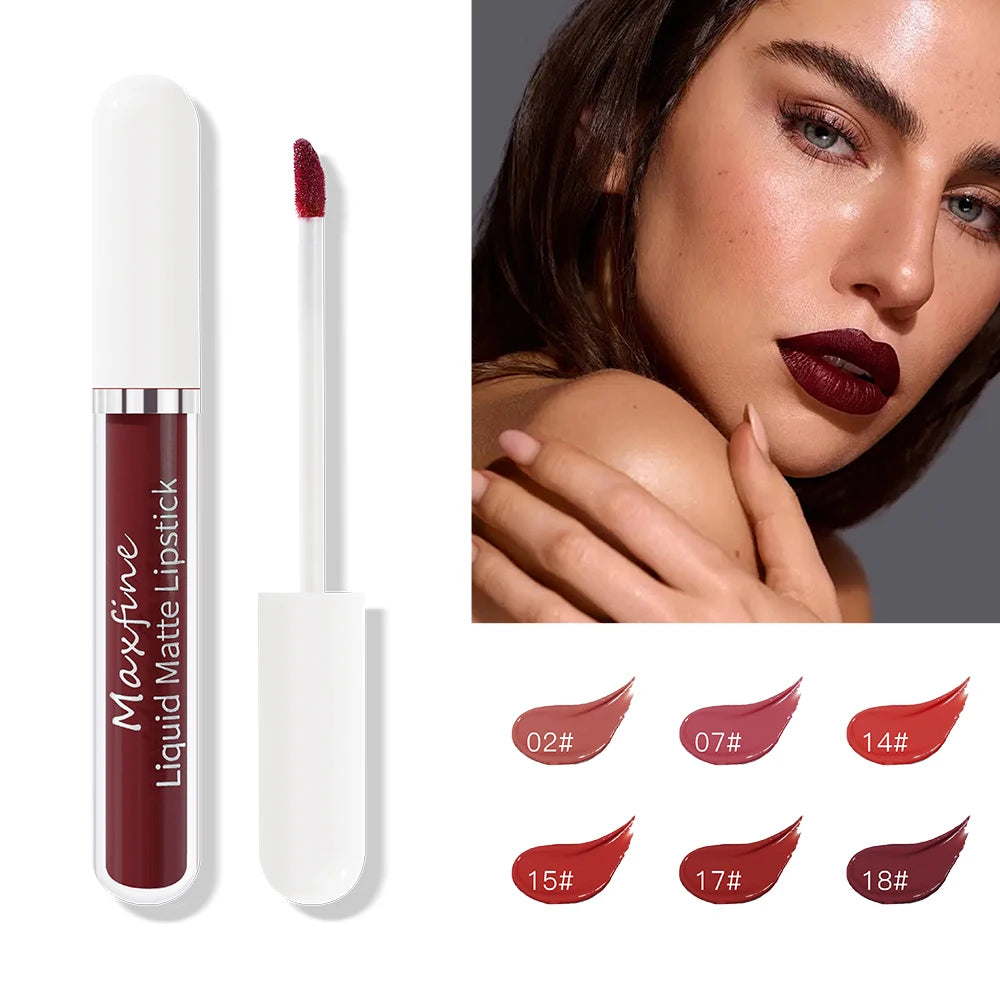 Matte Lipstick Long-Lasting Liquid Lipstick High Pigment Waterproof Velvet Lip Glaze Moisturizing Portable And Non Stick Cup - kellylooksshop