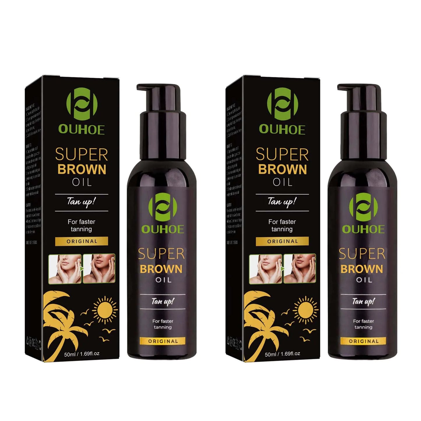 Brown Tanning Oil Sunless Self Tanning Body Bronzer Nourishing Summer Beach Solarium Powerful Natural Tanning Boosting Oil