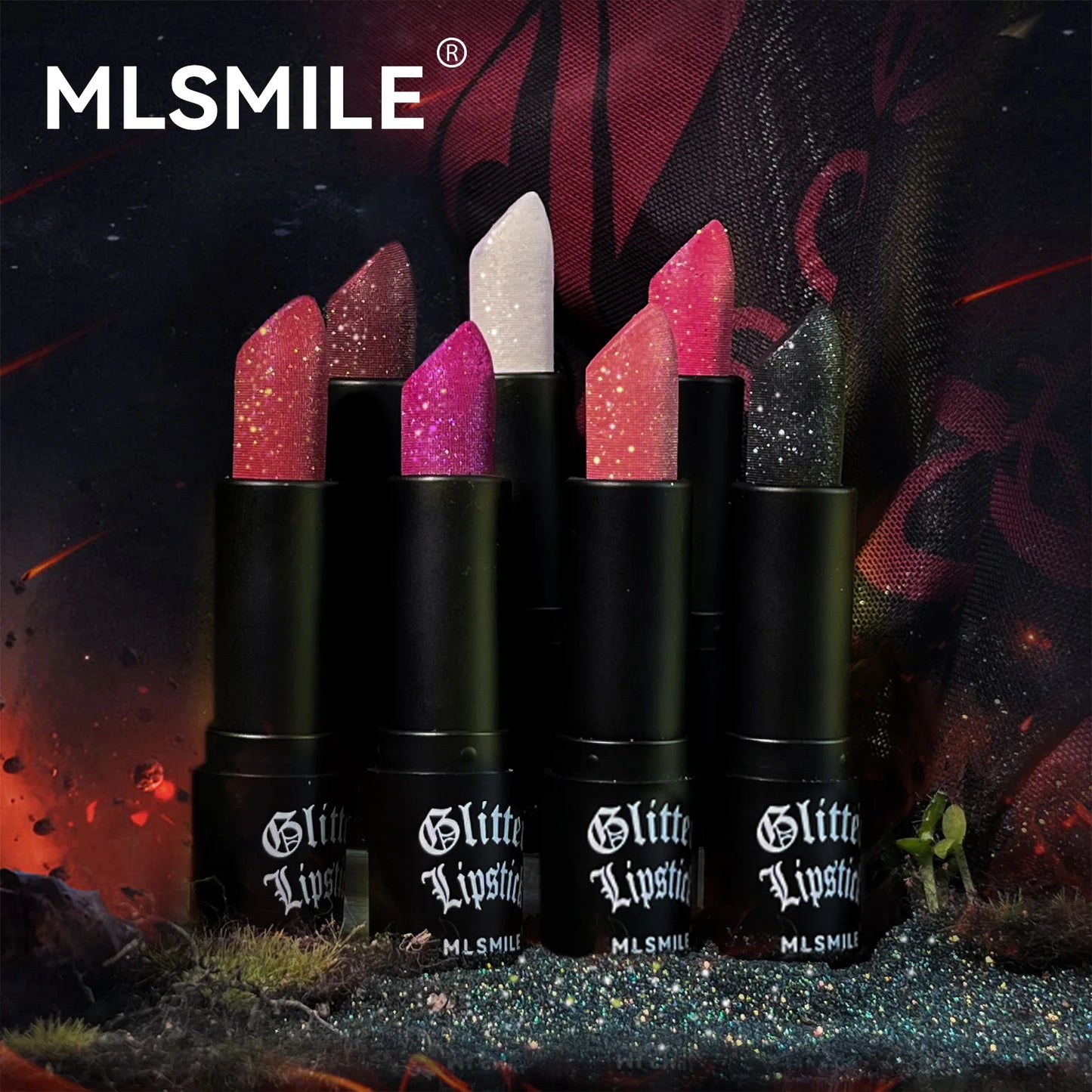 7Colors Glitter Lipstick Waterproof Long Lasting Diamond Pearlescent Metallic Lipstick Black Lipgloss Women Lips Makeup Cosmetic - kellylooksshop