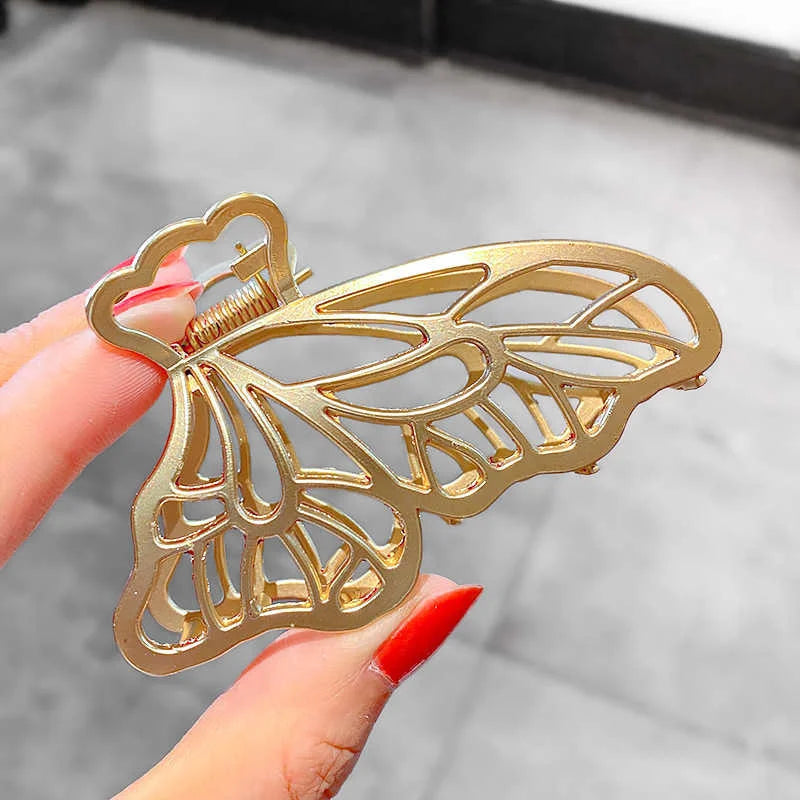 Fashion Elegant Gold Color S-shaped Metal Hairpins Hair Claw For Women Girls Korean Hair Clips Ponytail Clip Hair Accessories - Kellylooks Shop