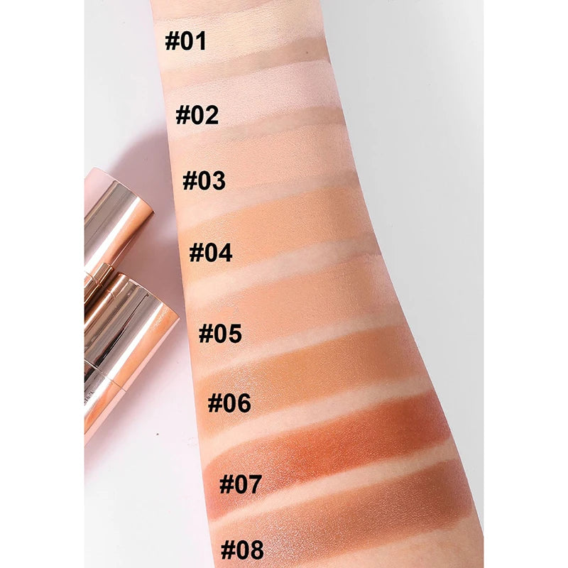 Cream Contour Stick With Brush Head Nose Shadow Cheek Silhouette Highlight Face Shaping Matte Waterproof Concealer Korean Makeup - kellylooksshop