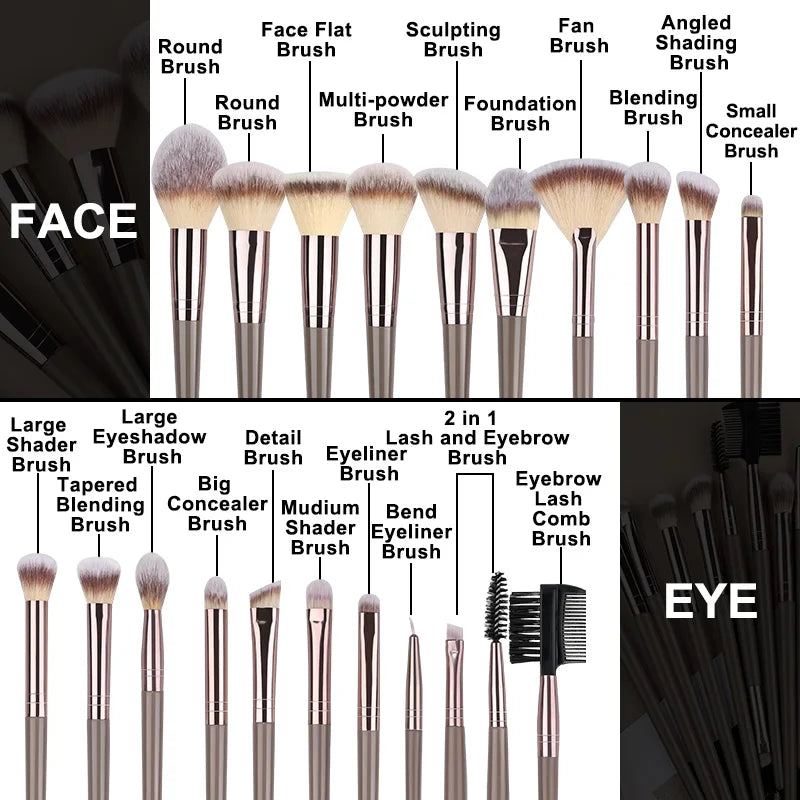 3-20PCS Makeup Brushes Set Eyeshadow Fluffy Foundation Concealer Blush Highlighter Storage Box Female Cosmetics Beauty Tools - kellylooksshop