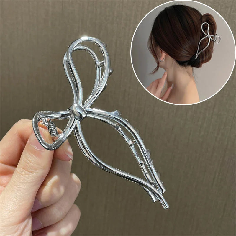 Fashion Elegant Gold Color S-shaped Metal Hairpins Hair Claw For Women Girls Korean Hair Clips Ponytail Clip Hair Accessories - Kellylooks Shop