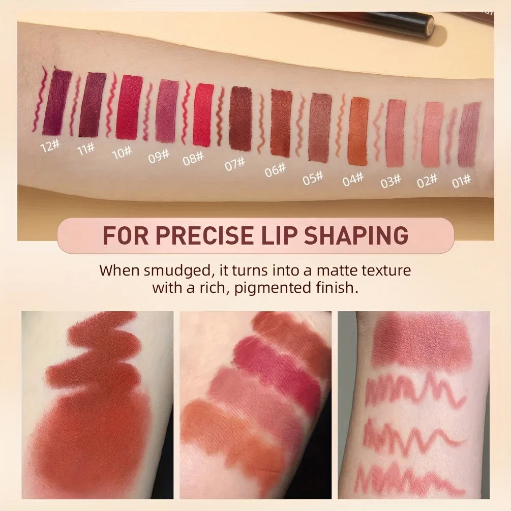 1+1 Matte Lip Set Matte Lipstick&Lip Liner Color Rendering Long Lasting Waterproof Valentine's Day Gifts Contain Plant Squalene - kellylooksshop