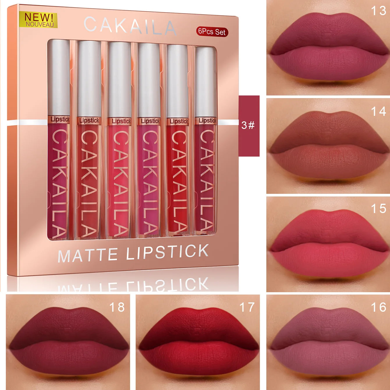 10/6 PCS Lipstick Set Matte Nude Liquid Lip Stain Makeup for women Non stick Cup Lip Gloss Waterproof Long lasting Cosmetics - kellylooksshop