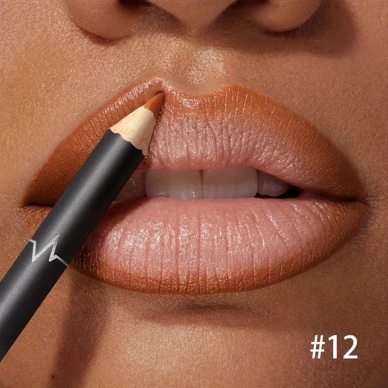 Waterproof Matte Lipliner Pencil Red Contour Tint Lipstick Long Lasting Non-stick Cup Moisturising Lips Makeup 12 Colors - kellylooksshop